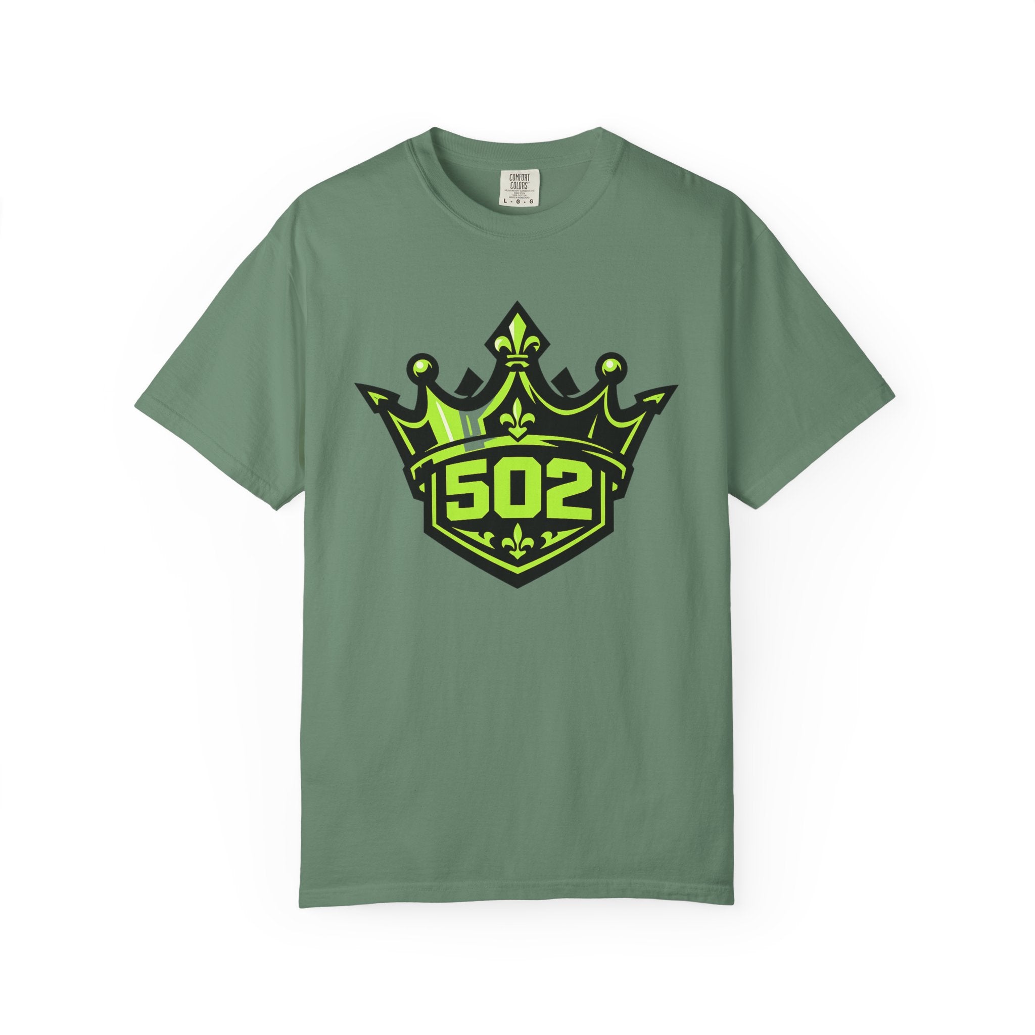 502 Crown Logo T-shirt | Neon Green Shield Emblem